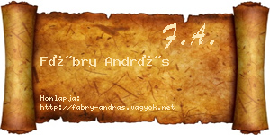 Fábry András névjegykártya