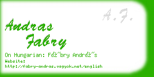 andras fabry business card